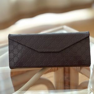 Gucci Tri-Fold Hard Sunglasses Case - Brown GG Patten Leather